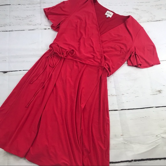 Ashley Stewart Dresses & Skirts - Beyond Ashley Stuart Red Short Sleeve Wrap Dress